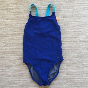 NWT Champion One Piece Swimsuit Color Blue Size Medium (8-10)